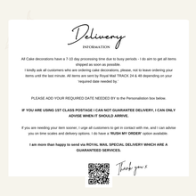 Load image into Gallery viewer, Custom Personalised Topper Dusty blue and Navy gypsophila eucalyptus leaf cake topper wedding decorations floral arrangement