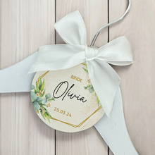 Load image into Gallery viewer, Personalised Wedding Day Dress Hanger With Tag