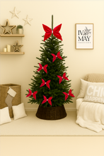 Load image into Gallery viewer, Large Velvet Christmas Tree Bow Topper - Christmas tree butterfly Bows - Red