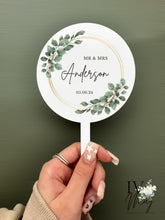 Load image into Gallery viewer, Personalised Printed Wedding Day Cake Topper - Eucalyptus