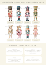 Load image into Gallery viewer, Luxury Velvet Christmas Personalised Bows - Christmas Nutcracker - tree - stockings - hair bow - decor