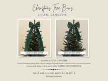 Load image into Gallery viewer, Luxury Handmade Velvet Christmas Tree Bow Topper: Bottle Green Clip-on Bows - Forest Green