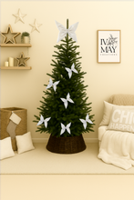 Load image into Gallery viewer, Large Velvet Christmas Tree Bow Topper - Christmas tree butterfly Bow - White