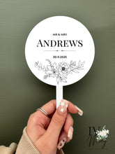 Load image into Gallery viewer, Personalised Printed Wedding Day Cake Topper - Minimised Black & White