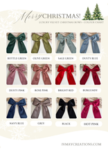 Load image into Gallery viewer, Luxury Velvet Christmas Personalised Bows - Christmas Nutcracker - tree - stockings - hair bow - decor