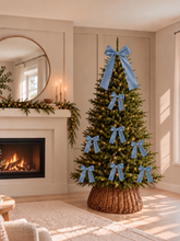 Load image into Gallery viewer, Luxury Handmade Velvet Christmas Tree Bow Topper: Mint Green, Sage Green