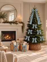 Load image into Gallery viewer, Luxury Handmade Velvet Christmas Tree Bow Topper: Mint Green, Sage Green