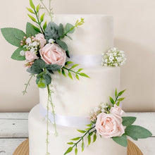 Load image into Gallery viewer, Blush pink Wedding christening cake flower arrangement topper foam roses more colours available