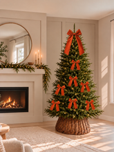 Load image into Gallery viewer, Luxury Handmade Velvet Christmas Tree Bow Topper: Burnt Orange Copper Clip-On