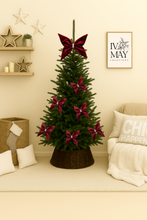 Load image into Gallery viewer, Large Velvet Christmas Tree Bow Topper - Christmas tree butterfly Bow - Burgundy - Wine red
