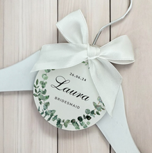 Load image into Gallery viewer, Personalised Wedding Day Dress Hanger With Tag