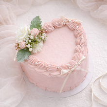 Load image into Gallery viewer, Foam Rose Cake Topper: Blush & Pale Blue Gypsophila
