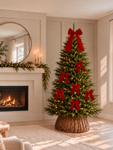 Load image into Gallery viewer, Luxury Handmade Velvet Christmas Tree Bow Topper: Burgundy Red Clip-On Bows