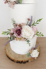 Load image into Gallery viewer, Foam Rose Cake Topper Set: Dusty Pink, Blush, Cream, and Purple