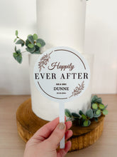 Load image into Gallery viewer, Personalised wedding day Happily Ever After Cake Topper