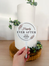 Load image into Gallery viewer, Personalised wedding day Happily Ever After Cake Topper