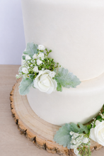Load image into Gallery viewer, FULL SET gypsophila and dusty miller leaf cake topper wedding decorations floral arrangement