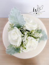 Load image into Gallery viewer, FULL SET gypsophila and dusty miller leaf cake topper wedding decorations floral arrangement