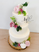 Load image into Gallery viewer, FULL SET Wedding Christening Cake Flower Arrangement Topper & Decorations Roses
