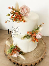 Load image into Gallery viewer, FULL SET cake decoration flower floral arrangement Blush Pink Burnt Orange roses topper