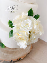 Load image into Gallery viewer, Ivory Silk Rose Cake Flowers: Wedding Cake Topper