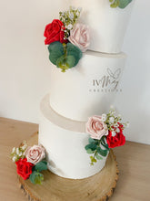 Load image into Gallery viewer, Foam Rose Cake Topper: Blush Pink & Red Gypsophila Wedding Decoration