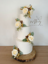 Load image into Gallery viewer, Cream Rose Cake Flower Arrangement: Wedding, Christening, Birthday