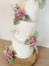 Load image into Gallery viewer, Dusty Blue Rose Cake Topper Set: Wedding Christening Decorations
