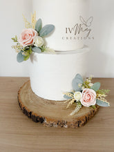 Load image into Gallery viewer, Wedding Cake Flower Arrangement: Blush Pink & Cream Roses Topper