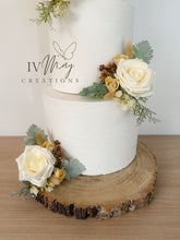 Load image into Gallery viewer, Cream Rose Cake Flower Arrangement: Wedding, Christening, Birthday