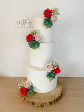 Load image into Gallery viewer, Foam Rose Cake Topper: Blush Pink & Red Gypsophila Wedding Decoration