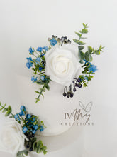 Load image into Gallery viewer, Foam Rose Cake Flowers: Royal Blue Wedding Cake Topper