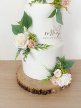 Load image into Gallery viewer, Wedding Cake Flower Arrangement: Cream & Champagne Roses Topper
