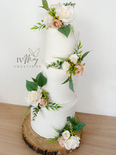 Load image into Gallery viewer, Wedding Cake Flower Arrangement: Cream & Champagne Roses Topper