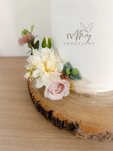 Load image into Gallery viewer, Silk Rose Cake Topper: Blush Pink & White Daisy Wedding Flowers