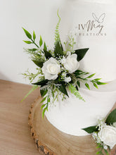Load image into Gallery viewer, White Foam Rose Cake Flowers: Boho Wedding Cake Topper