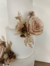 Load image into Gallery viewer, Beige Silk Rose Cake Topper: Wedding, Christening, Birthday