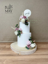 Load image into Gallery viewer, Wedding Cake Flower Arrangement: Blush Pink Foam Roses Topper