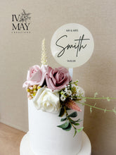 Load image into Gallery viewer, Wedding Cake Flower Arrangement: Blush Pink Foam Roses Topper