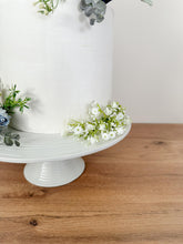 Load image into Gallery viewer, FULL SET Dusty blue and Navy Blue gypsophila eucalyptus leaf cake topper wedding decorations floral arrangement - Custom Colours available