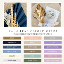 Load image into Gallery viewer, Custom Happy Birthday cake topper - Dried foliage Palm leaf Spear Topper & Decor - Cream - White - Name cake topper - Milestone