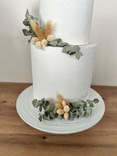 Load image into Gallery viewer, Preserved Dried Foliage Wedding christening cake flower arrangement topper eucalyptus bunny tails