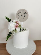 Load image into Gallery viewer, FULL SET White and Dusty Pink gypsophila eucalyptus leaf cake topper wedding decorations floral arrangement - Custom Personalised Topper