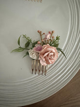 Load image into Gallery viewer, Wedding Hair accessories and Corsage - Hair Flowers - Green Cream / Ivory Blush Pink Dusty Pink Hair Comb - Bobby Pin - Hair Grips - Prom