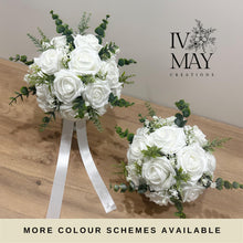 Load image into Gallery viewer, Wedding Day Brides Bouquet- Wedding packages - Gypsophila Eucalyptus - White/Ivory - Dark Green - Sage Bouquets - Wedding Flowers