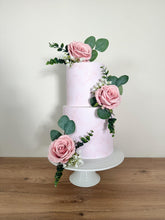 Load image into Gallery viewer, FULL SET Wedding Christening Cake Flower Arrangement Topper & Decorations Roses - Silk Rose - Dusty Pink