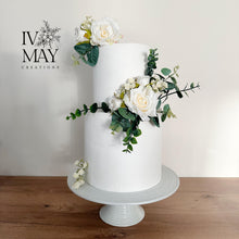 Load image into Gallery viewer, Cream Rose Cake Flowers: Silk Wedding Cake Garland