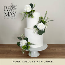 Load image into Gallery viewer, White Foam Rose Cake Flowers: Wedding Cake Topper