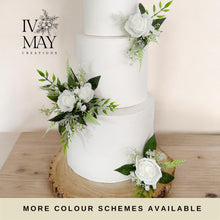 Load image into Gallery viewer, White Foam Rose Cake Flowers: Boho Wedding Cake Topper