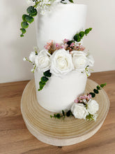 Load image into Gallery viewer, FULL SET White and Dusty Pink gypsophila eucalyptus leaf cake topper wedding decorations floral arrangement - Custom Personalised Topper